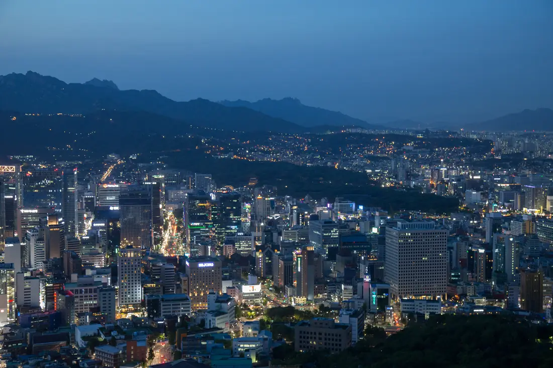 The skyline of Seoul, South Korea